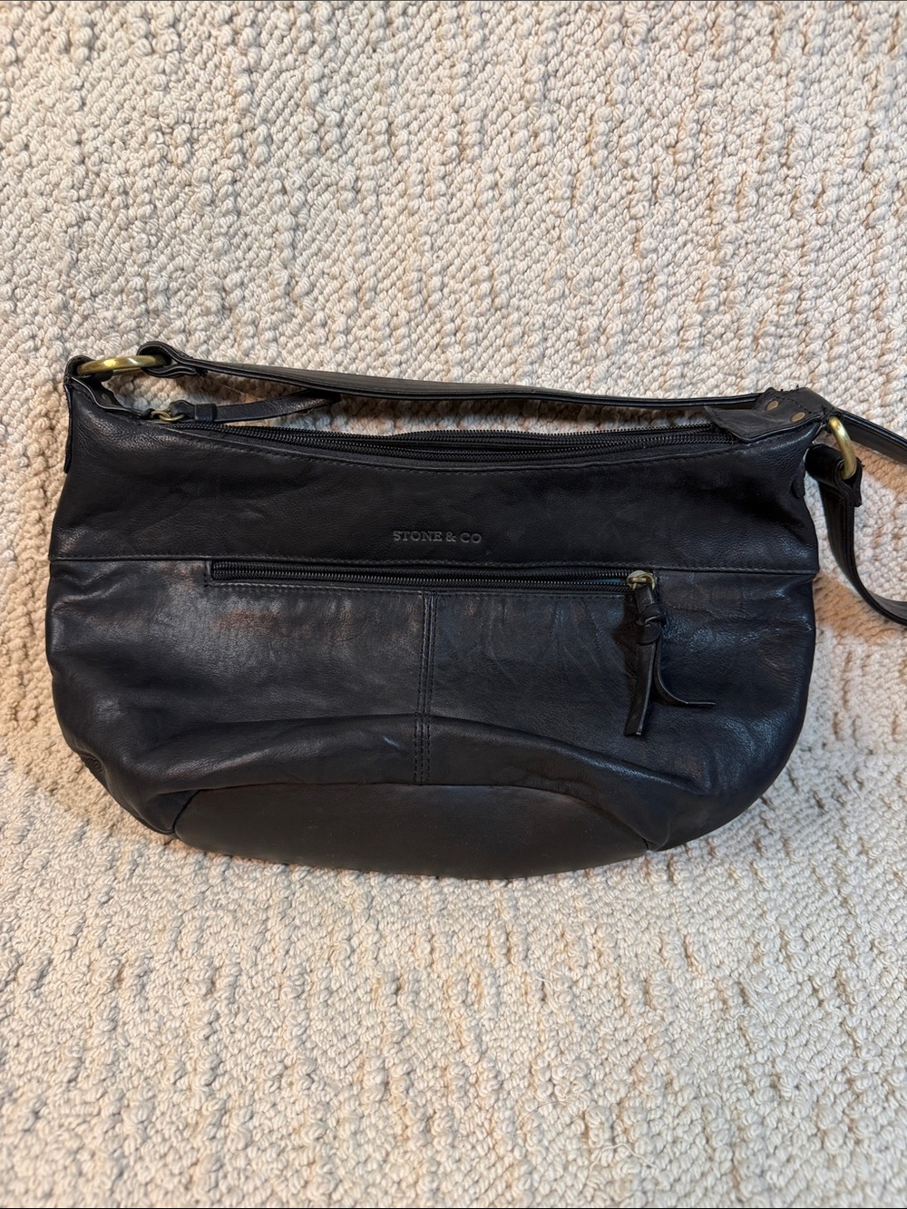 Stone & Co Black Leather Crossbody Bag
